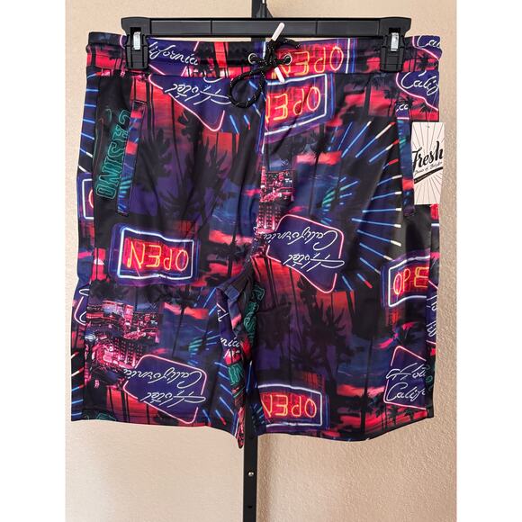 Drill Clothing Co Fresh Prince Bel-Air Neon Open Print Shorts Large - New - Picture 3 of 8